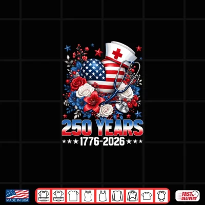 250 American Years 1776 2026 Nurses Girls American Flag Hear Shirt 4 Design 250 American Years 1776 2026 Nurses Girls American Flag Hear Shirt
