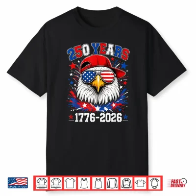 250Th Anniversary Usa Boys Kids Eagle 250 Years 4Th Of July Shirt