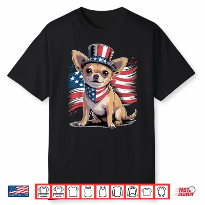 4Th Of July Chihuahua Dog American Flag Patriotic Women Men Shirt