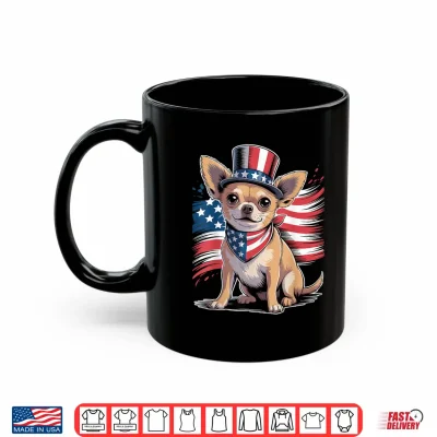 Mug 4th of July Chihuahua Dog American Flag Patriotic Women Men Shirt