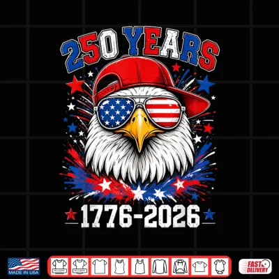 Design 250th Anniversary USA Boys Kids Eagle 250 Years 4th of July Shirt