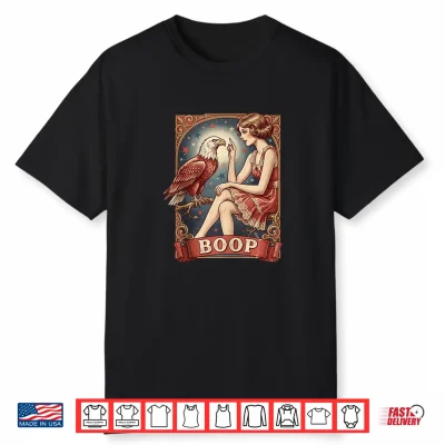 Boop Vintage Girl And Eagle Funny 4Th Of July Patriotic Shirt