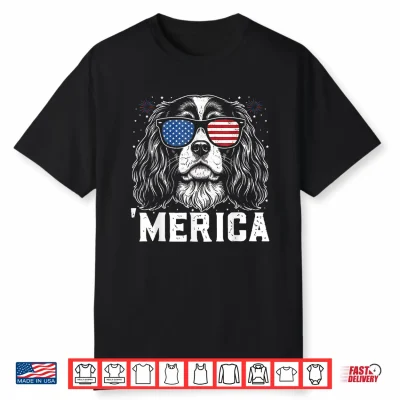 Cavalier King Charles Merica 4Th Of July Usa Dog Lover Shirt