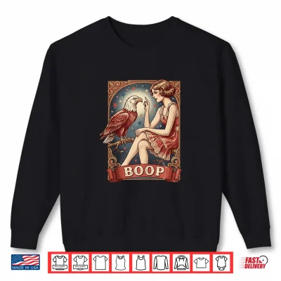 Sweatshirt Boop Vintage Girl and Eagle Funny 4th of July Patriotic Shirt