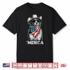 Collie Dog American Flag Bandana Cowboy Hat Cool Sunglasses Shirt