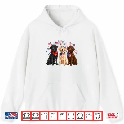 Cute Three Labrador Dogs American Flag 4Th Of July Patriotic Shirt 1 Hoodie Cute Three Labrador Dogs American Flag 4th of July Patriotic Shirt