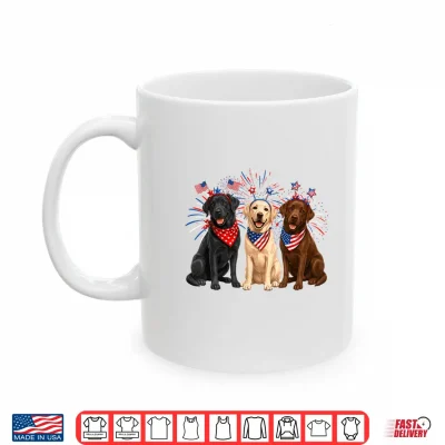 Cute Three Labrador Dogs American Flag 4Th Of July Patriotic Shirt 3 Mug Cute Three Labrador Dogs American Flag 4th of July Patriotic Shirt