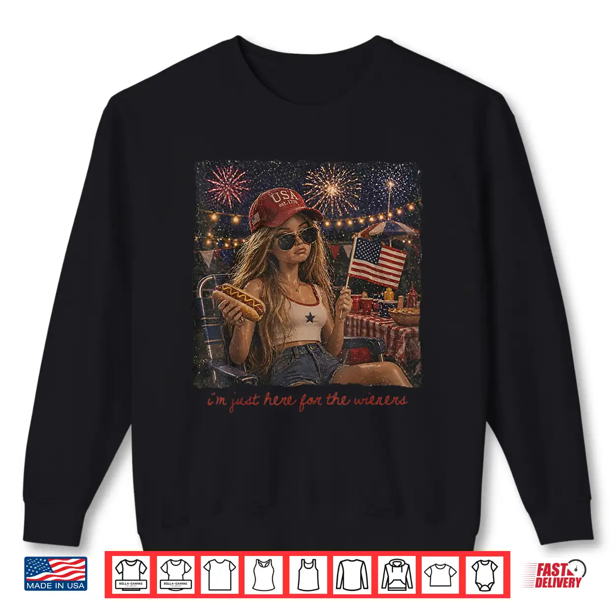Just Here For The Wieners 4Th Of July 250 Years Amrican Girl Shirt Just Here For The Wieners 4Th Of July 250 Years Amrican Girl Shirt