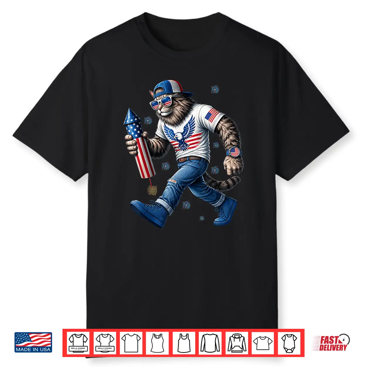 Patriotic Cat Usa Flag Fireworks 4Th Of July For Men Woman Shirt Patriotic Cat Usa Flag Fireworks 4Th Of July For Men Woman Shirt