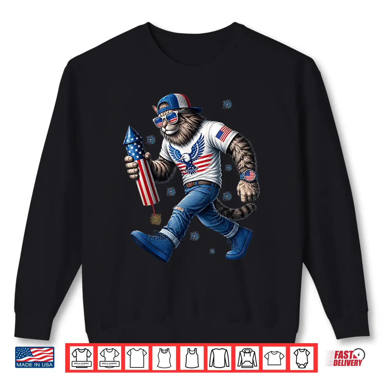 Patriotic Cat Usa Flag Fireworks 4Th Of July For Men Woman Shirt Patriotic Cat Usa Flag Fireworks 4Th Of July For Men Woman Shirt