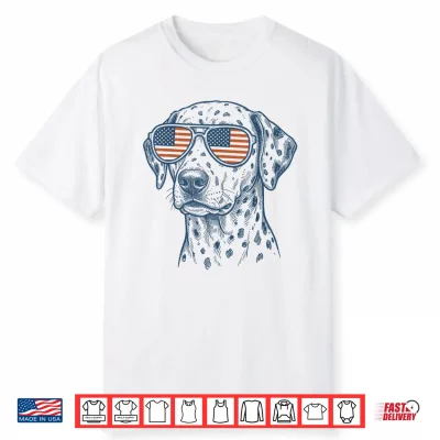 Patriotic Dalmatian Dog Mom Dad 4Th Of July Vintage Shirt