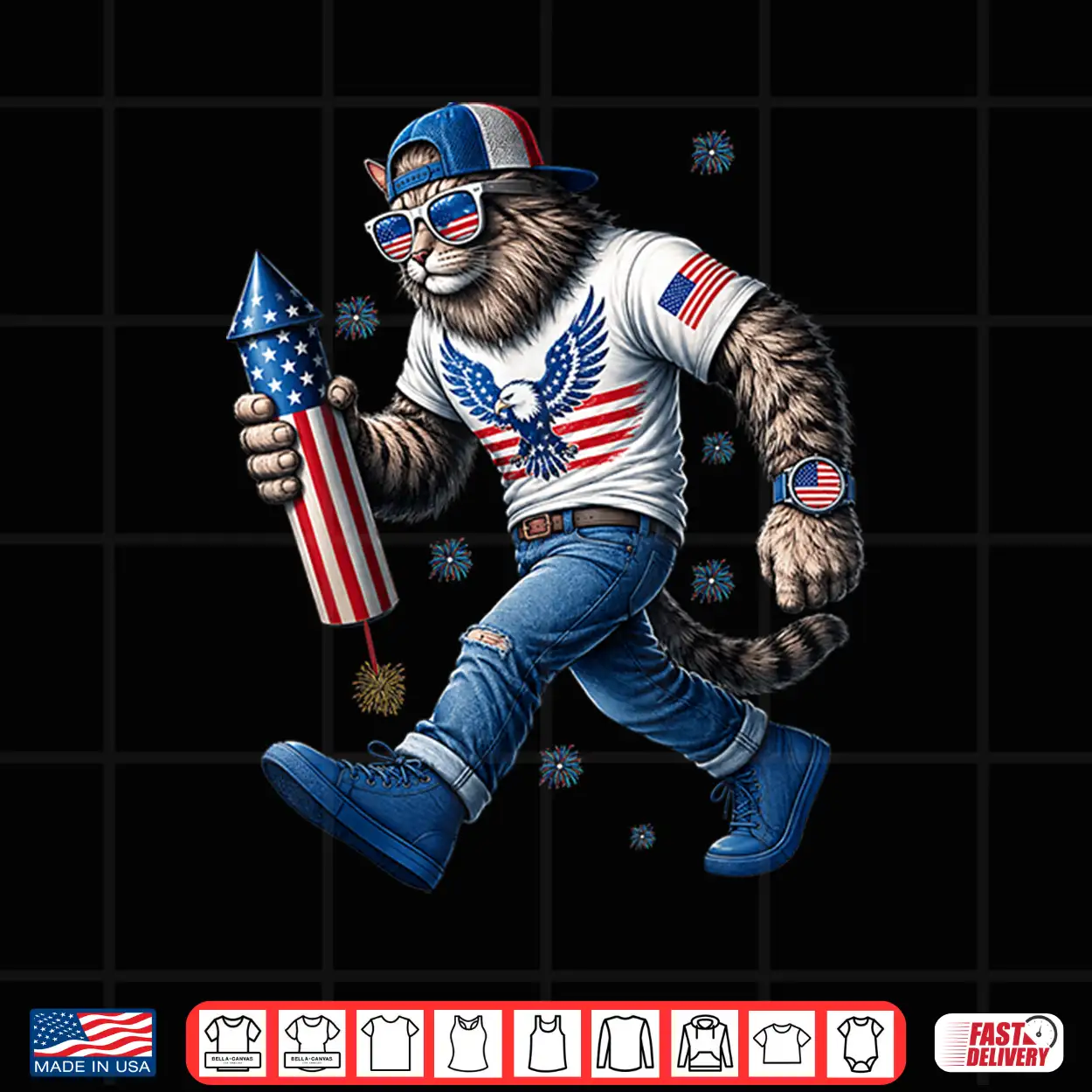 Patriotic Cat Usa Flag Fireworks 4Th Of July For Men Woman Shirt Patriotic Cat Usa Flag Fireworks 4Th Of July For Men Woman Shirt