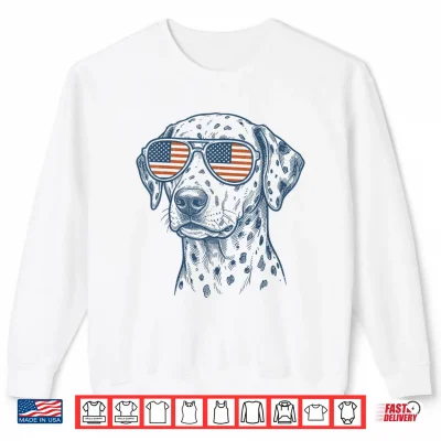 Sweatshirt Patriotic Dalmatian Dog Mom Dad 4th of July Vintage Shirt