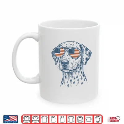 Mug Patriotic Dalmatian Dog Mom Dad 4th of July Vintage Shirt