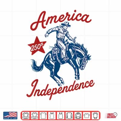 Design USA 250th Anniversary Patriotic Western Freedom 4th of July Shirt