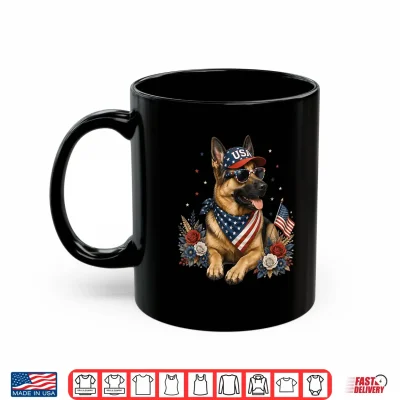 Mug 4th of July Patriotic German Shepherd Dog USA Flag Shirt