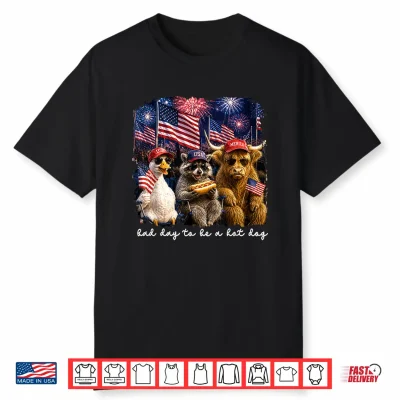 Bad Day To Be A Hotdog Goose Raccoon 4Th Of July Patriotic Shirt
