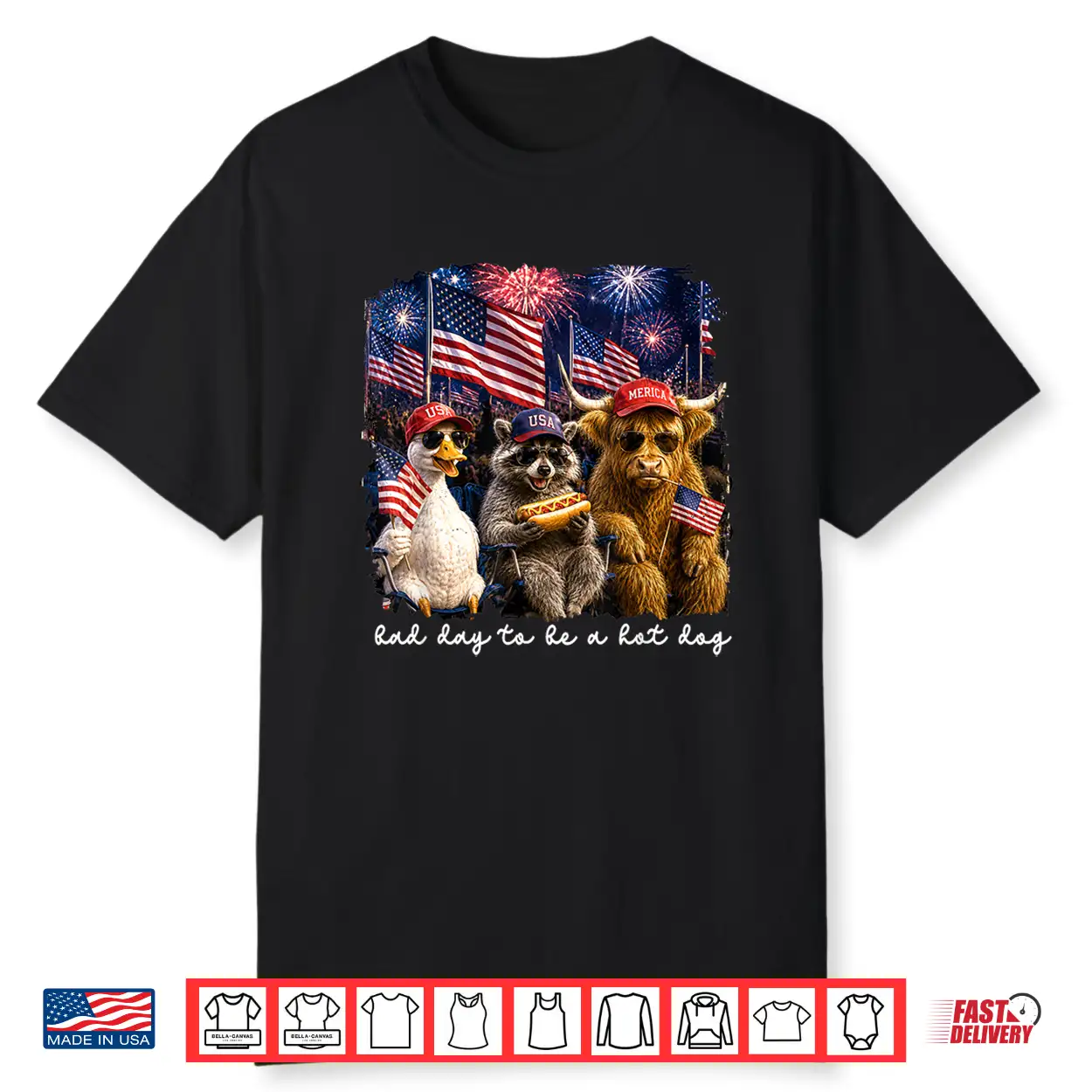 Bad Day To Be A Hotdog Goose Raccoon 4Th Of July Patriotic Shirt Bad Day To Be A Hotdog Goose Raccoon 4Th Of July Patriotic Shirt
