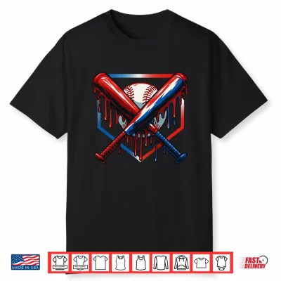 Baseball Ice Cream Drip Youth 4Th Of July Red White And Blue Performance Shirt