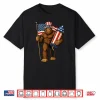 Bigfoot Fireworks 4Th Of July Patriotic Sasquatch Usa Flag Shirt