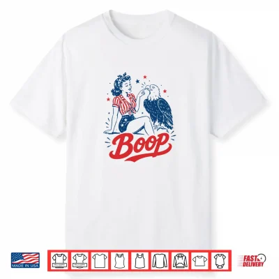 Boop Vintage Usa Girl And Eagle Funny Patriotic Retro Art Premium Tri Blend Shirt