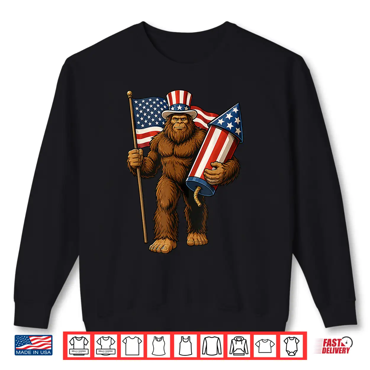 Bigfoot Fireworks 4Th Of July Patriotic Sasquatch Usa Flag Shirt Bigfoot Fireworks 4Th Of July Patriotic Sasquatch Usa Flag Shirt