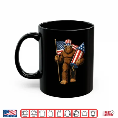 Bigfoot Fireworks 4Th Of July Patriotic Sasquatch Usa Flag Shirt 3 Mug Bigfoot Fireworks 4th of July Patriotic Sasquatch USA Flag Shirt