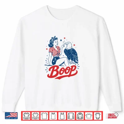 Sweatshirt Boop Vintage USA Girl and Eagle Funny Patriotic Retro Art Premium Tri Blend Shirt