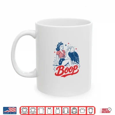 Mug Boop Vintage USA Girl and Eagle Funny Patriotic Retro Art Premium Tri Blend Shirt