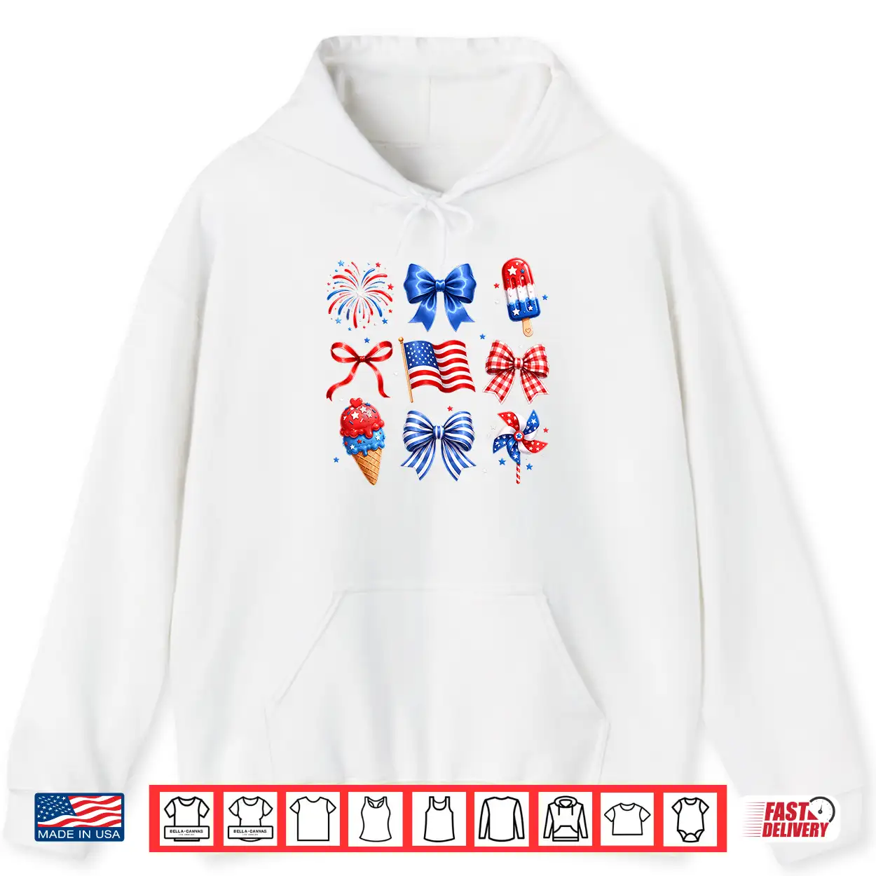 Coquette Bow Ice Cream America Patriotic 4Th Of July Women Shirt Coquette Bow Ice Cream America Patriotic 4Th Of July Women Shirt