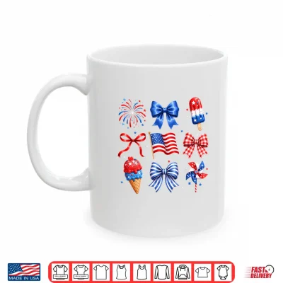 Coquette Bow Ice Cream America Patriotic 4Th Of July Women Shirt 3 Mug Coquette Bow Ice Cream America Patriotic 4th of July Women Shirt