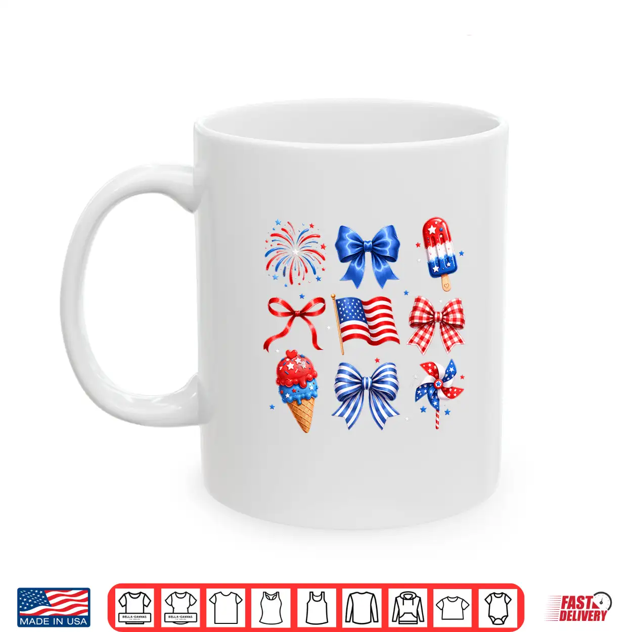 Coquette Bow Ice Cream America Patriotic 4Th Of July Women Shirt Coquette Bow Ice Cream America Patriotic 4Th Of July Women Shirt