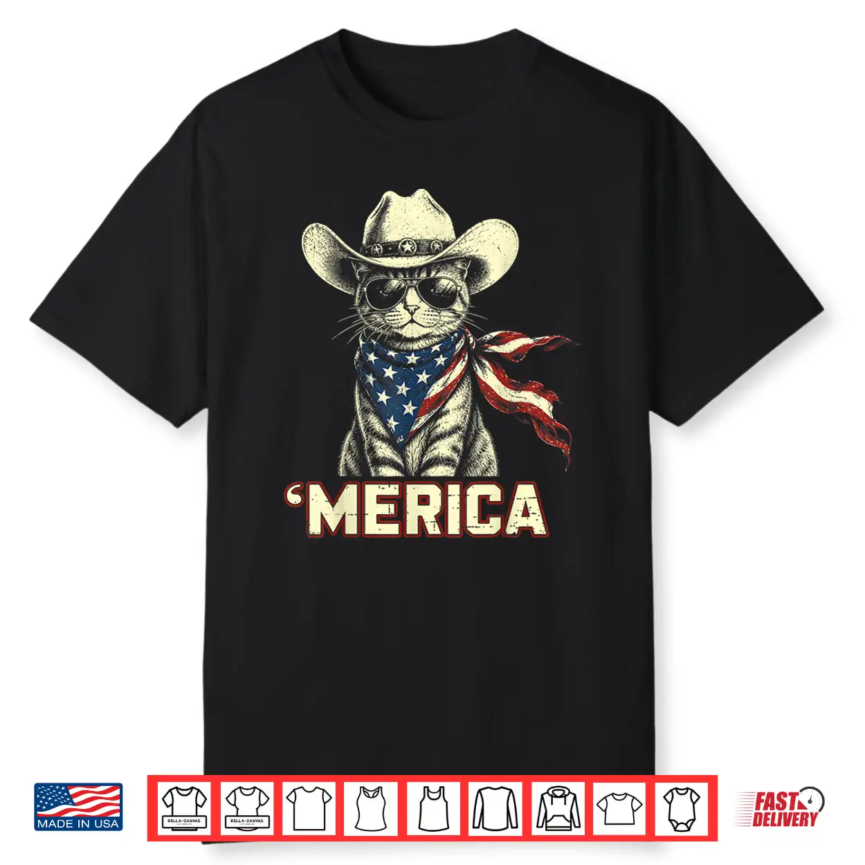 Funny Usa ‘Merica Cat 4Th Of July Patriotic Men Women Kids Shirt Funny Usa ‘Merica Cat 4Th Of July Patriotic Men Women Kids Shirt