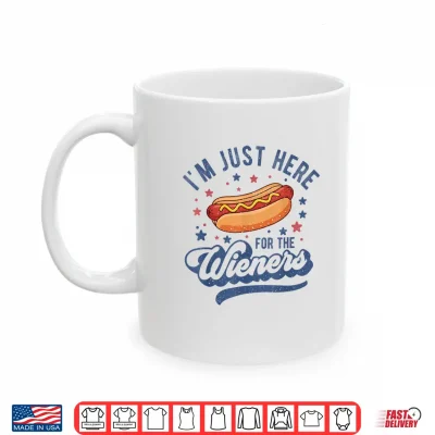 Mug Im Just Here for The Hot Dog Funny BBQ Grilling 4th of July Shirt