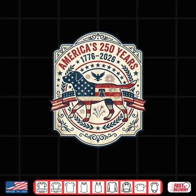 Design Labrador Retriever Americas 250th Patriotic Dog 4th of July Shirt