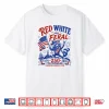 Red White Feral Raccoon 250Th Anniversary Patriotic 4Th July Shirt