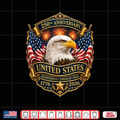 Design USA 250th Anniversary 4th July American Flag Eagle Semiquin Shirt
