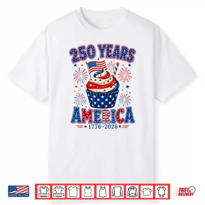 250 Years America Ice Cream Patriotic 250Th Anniversary Usa Shirt