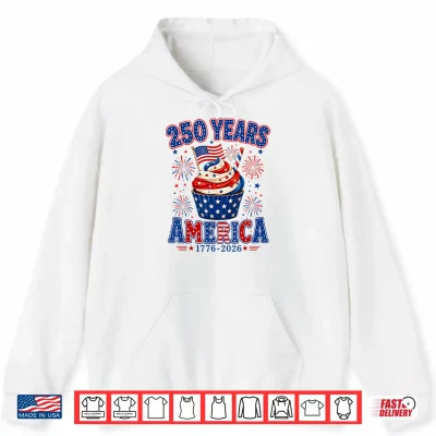 Hoodie 250 Years America Ice Cream Patriotic 250th Anniversary USA Shirt