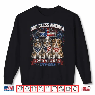 Sweatshirt 250 Years America Australian Shepherd Dog USA 4th of July Shirt