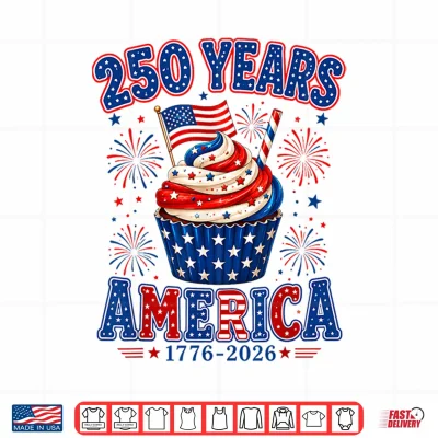 Design 250 Years America Ice Cream Patriotic 250th Anniversary USA Shirt