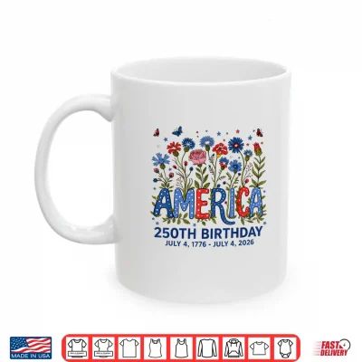 Mug 250th Birthday 250 Anniversary 250 Years USA 4th July Womens Shirt