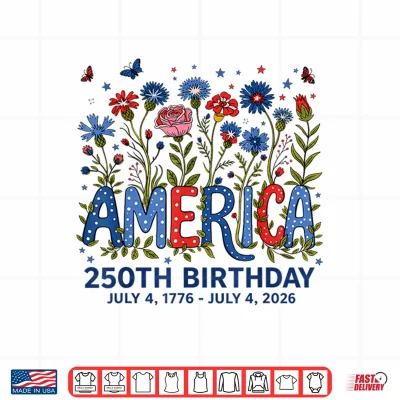 Design 250th Birthday 250 Anniversary 250 Years USA 4th July Womens Shirt