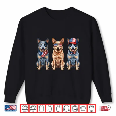 Blue Heeler 4Th Of July Us American Flag Dog Patriotic Shirt 2 Sweatshirt Blue Heeler 4th of July US American Flag Dog Patriotic Shirt