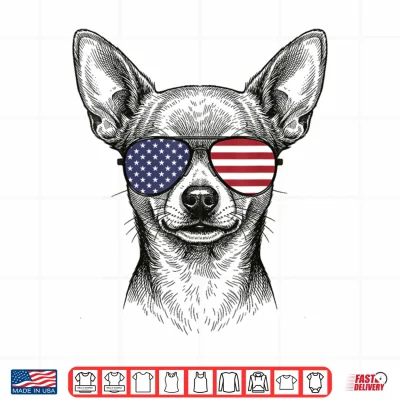 Chihuahua Us Flag Sunglasses Shirt 4 Design Chihuahua US Flag Sunglasses Shirt