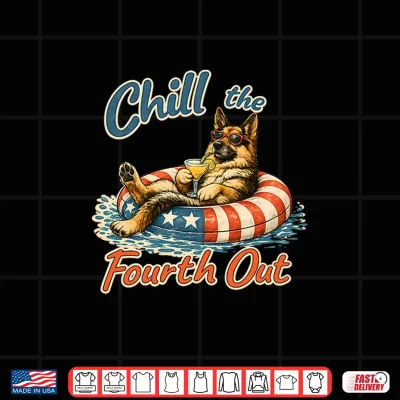 Design German Shepherd Dog Lover Chill The Fourth Out 4th of July Premium Tri Blend Shirt