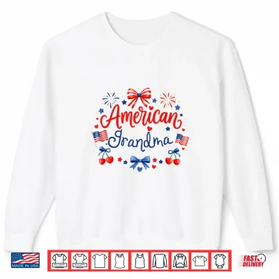 Sweatshirt Grandma 4th of July Shirts Women American Family Matching Shirt