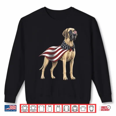 Sweatshirt Great Dane 4th of July US American Flag Dog Patriotic Shirt
