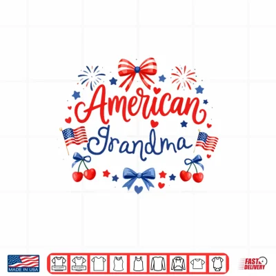 Design Grandma 4th of July Shirts Women American Family Matching Shirt