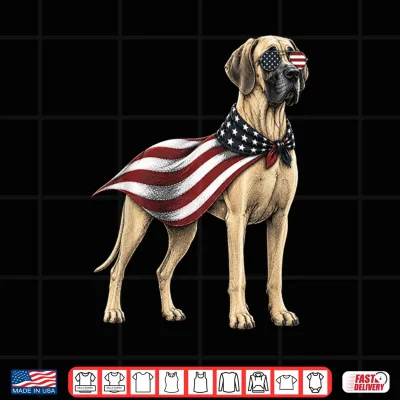 Design Great Dane 4th of July US American Flag Dog Patriotic Shirt